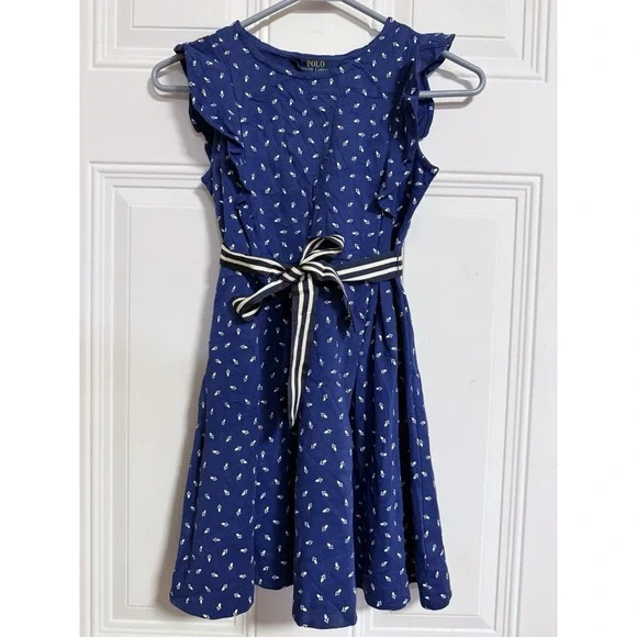 Polo Ralph Lauren Girl's Dress SZ Med 8-10 Sweet Twee Hampons Martha's Vineyard - Picture 8 of 9